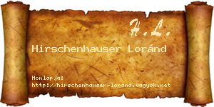 Hirschenhauser Loránd névjegykártya